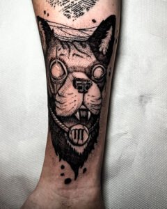 tatoueur saint etienne tattoo portrait chien