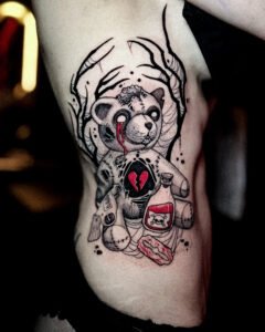 tatoueur saint etienne tattoo ourson dark