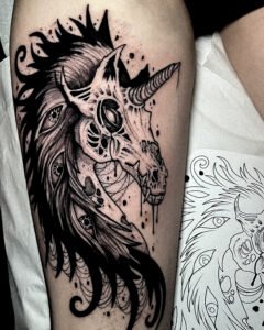 tatoueur saint etienne tattoo licorne