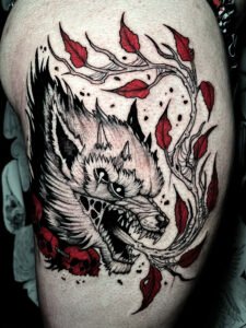 tatoueur saint etienne tattoo loup