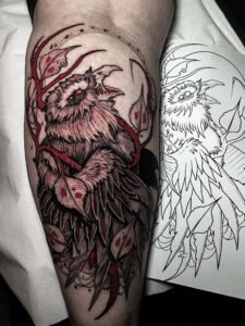 tatoueur saint etienne tattoo corbeau